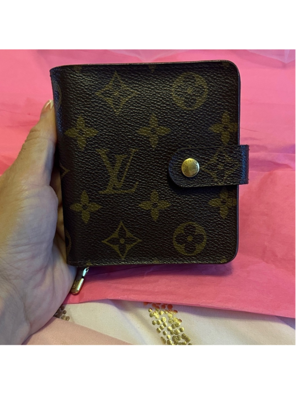 Louis Vuitton Brown and Gold Monogram Wallet